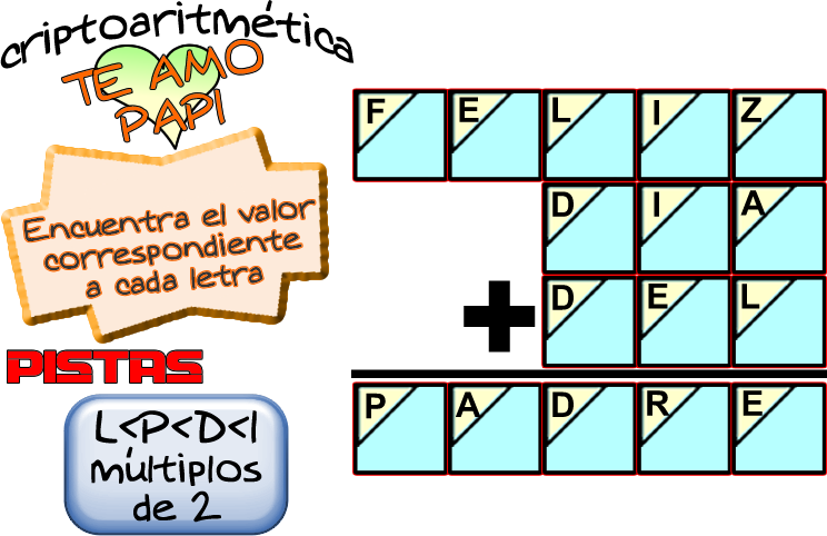 Criptoaritmética, Alfamética, Criptosumas, Problemas - Criptoaritmetica Del Dia Del Padre (744x482), Png Download