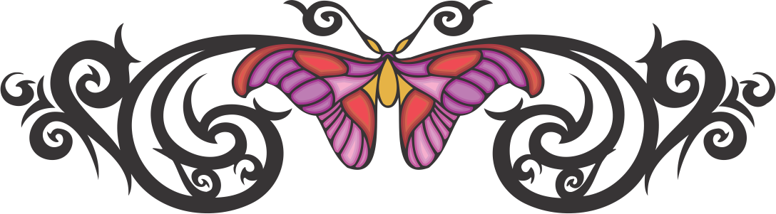Hotsigns And Decals - Dibujos De Mariposas En Blanco Negro (1088x301), Png Download