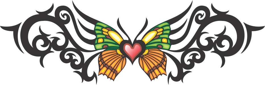 Hotsigns And Decals - Tribales De Mariposas A Color (932x301), Png Download