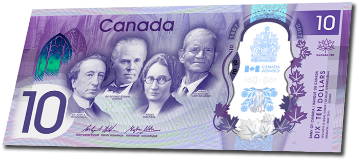 On The Face Are Four Persons Who Have Made Significant - Konami Code Canada 10 Dollar (700x314), Png Download