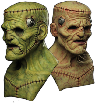 Frank Silicone Mask - Frankie Mask (331x373), Png Download