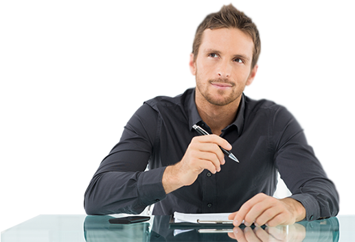 You Can Find The Allies Media List Here - Thinking Business Man (518x381), Png Download