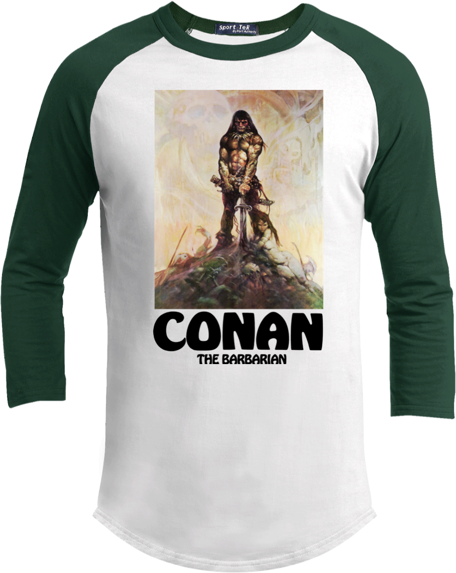 Conan The Barbarian Retro 1980 039 S Movie - Raglan Sleeve (1155x1155), Png Download
