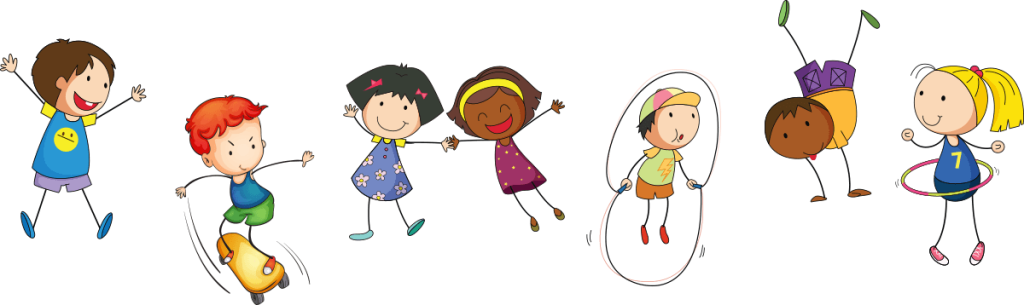 Kids Jumping Rope - Pediatrics Cartoon (1024x305), Png Download