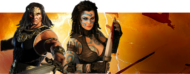 Characters - Age Of Conan (615x241), Png Download