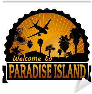 Paradise Island Travel Label Or Stamp Wall Mural • - Welcome To Cancun (400x400), Png Download