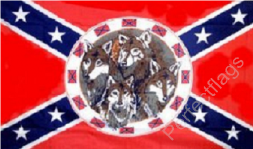 Rebel 4 Wolves Flag - Deer Confederate Flag (500x500), Png Download