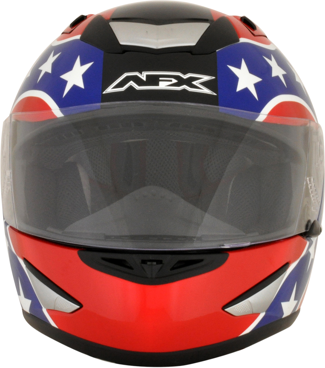 Afx Red Unisex Rebel Flag Motorcycle Full Face Riding (1061x1200), Png Download