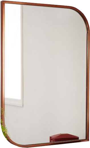 Rose Gold Framed Mirror (322x523), Png Download