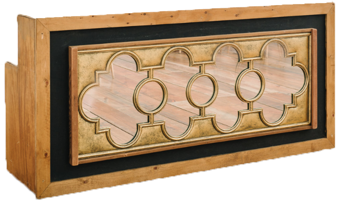 Gold Mirror Bar Front - Plywood (677x1024), Png Download