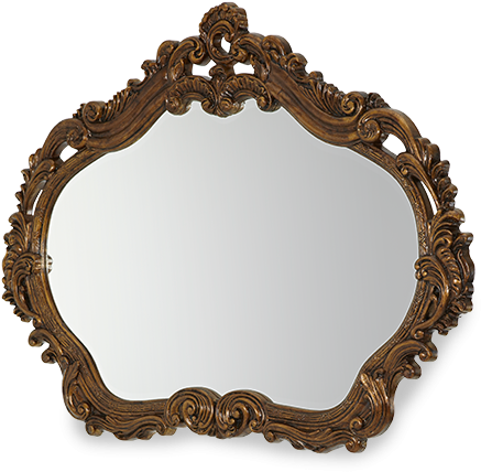Amini - Aico Palais Royale Gold Leafed Sideboard Mirror (600x510), Png Download
