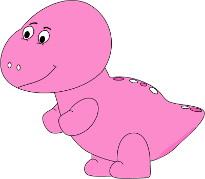 Pink Baby Dinosaur - Pink Dinosaur Clipart (400x349), Png Download