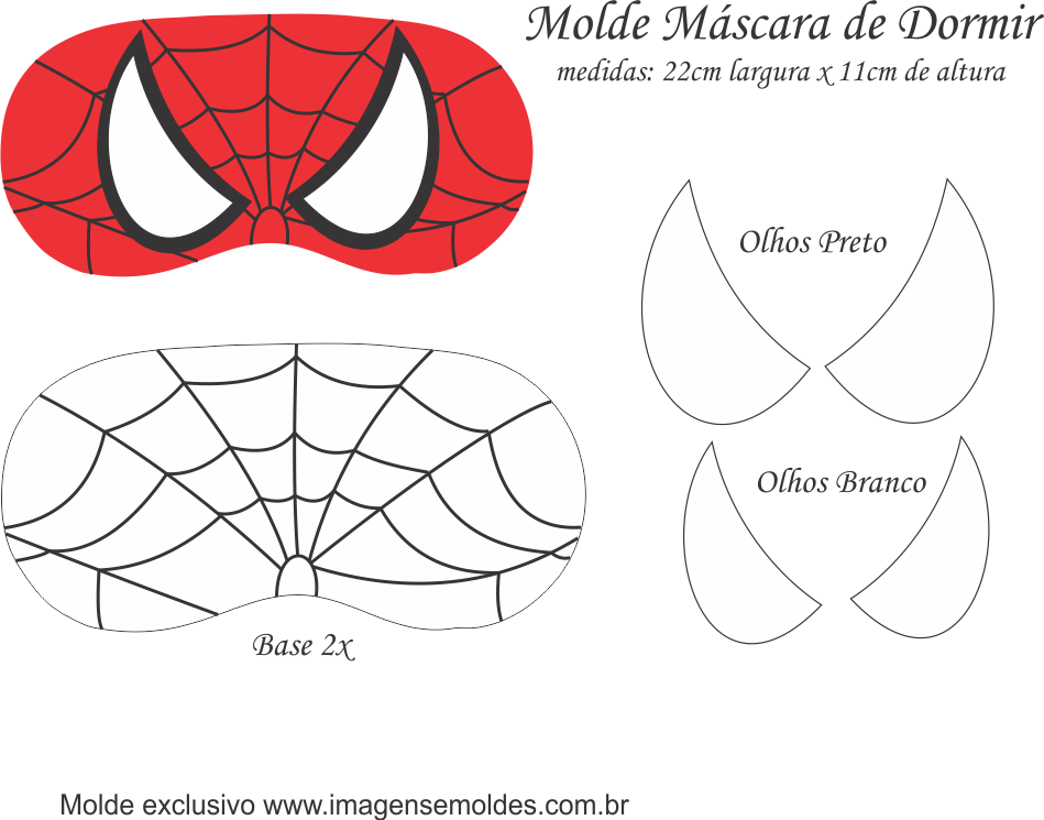 Molde Máscara De Dormir Homem Aranha - Party (949x745), Png Download