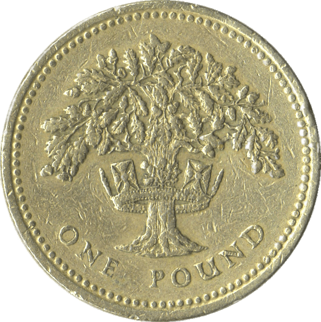 One Pound Coin Png - Pound Coin (633x634), Png Download