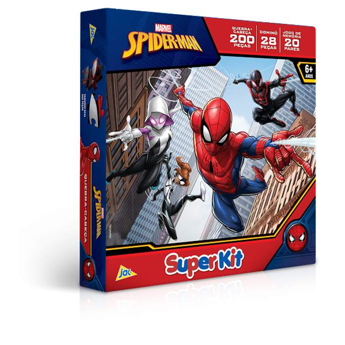 Super Kit Homem Aranha Embalagem - Super Kit Com Quebra-cabeça - Dominó - Jogo Da Memória (680x680), Png Download