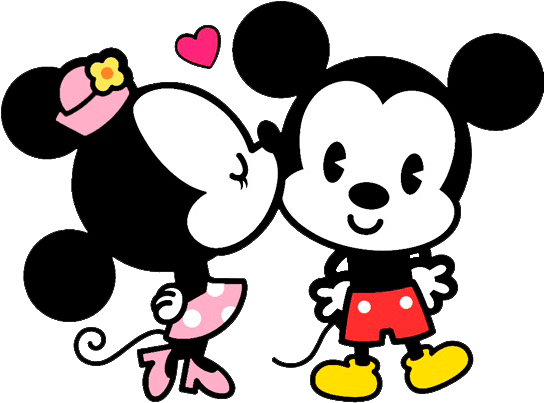 Mickey & Minnie Mouse - Disney Cuties (500x383), Png Download