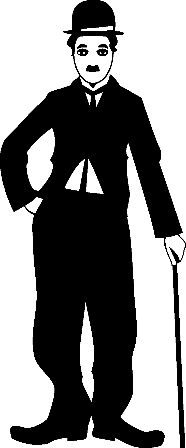 Charlie Chaplin Transparent Image - Charlie Chaplin Clip Art (731x1755), Png Download
