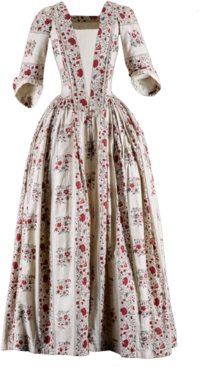 Cotton Fabric Indian Dress British 1740 - Woodblock Printing (324x550), Png Download