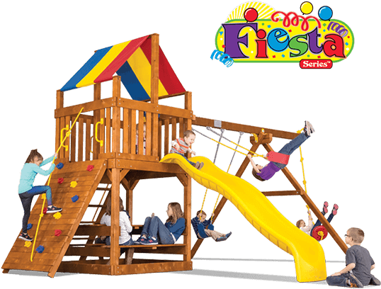 Fiesta Clubhouses - Backyard Playworld (700x415), Png Download