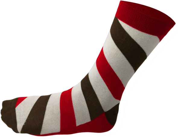 Men's Colorful Stripe Crew Socks W/ Brown, Red And - Sock (600x503), Png Download