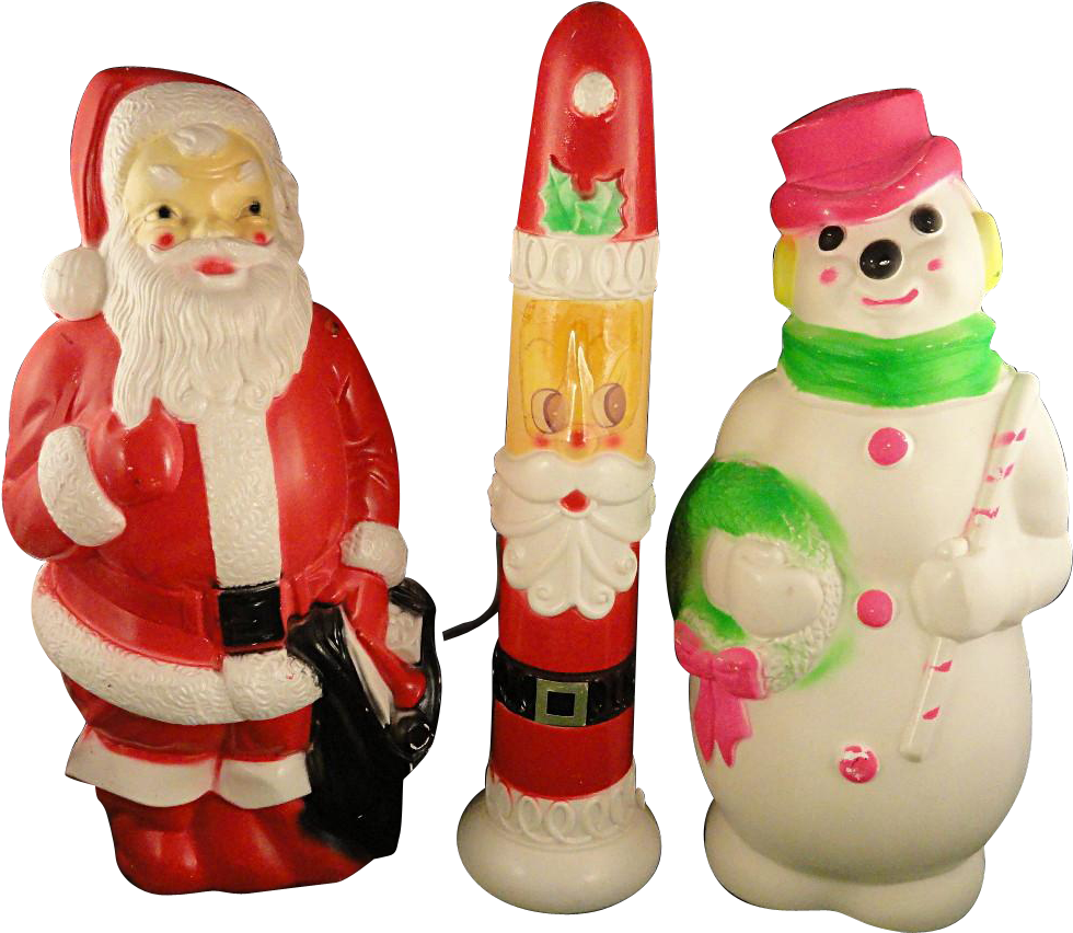 Blow Mold Figures Vintage Decorating Ideas Ruby Lane - Christmas Decoration (979x979), Png Download