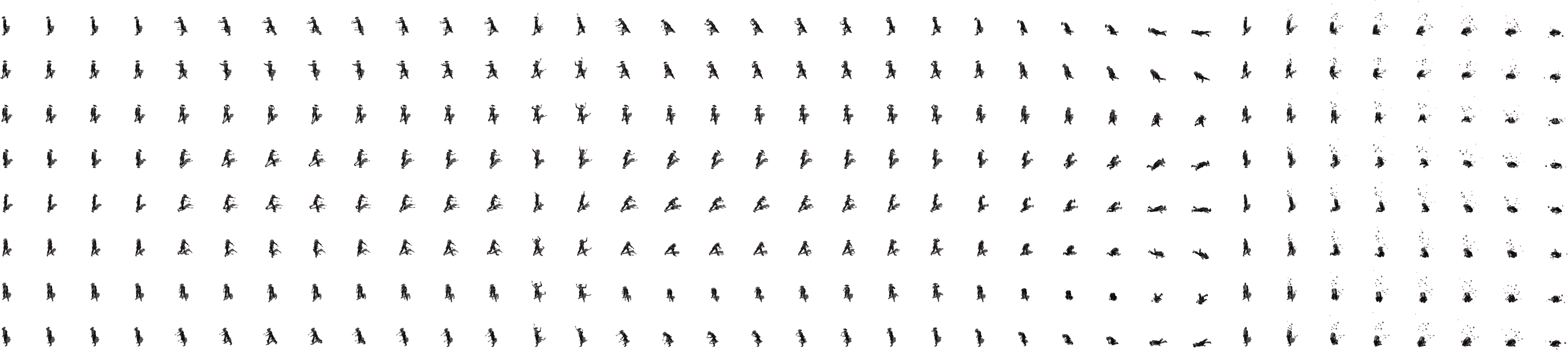 Output - Top Down Skeleton Sprite (4608x1024), Png Download