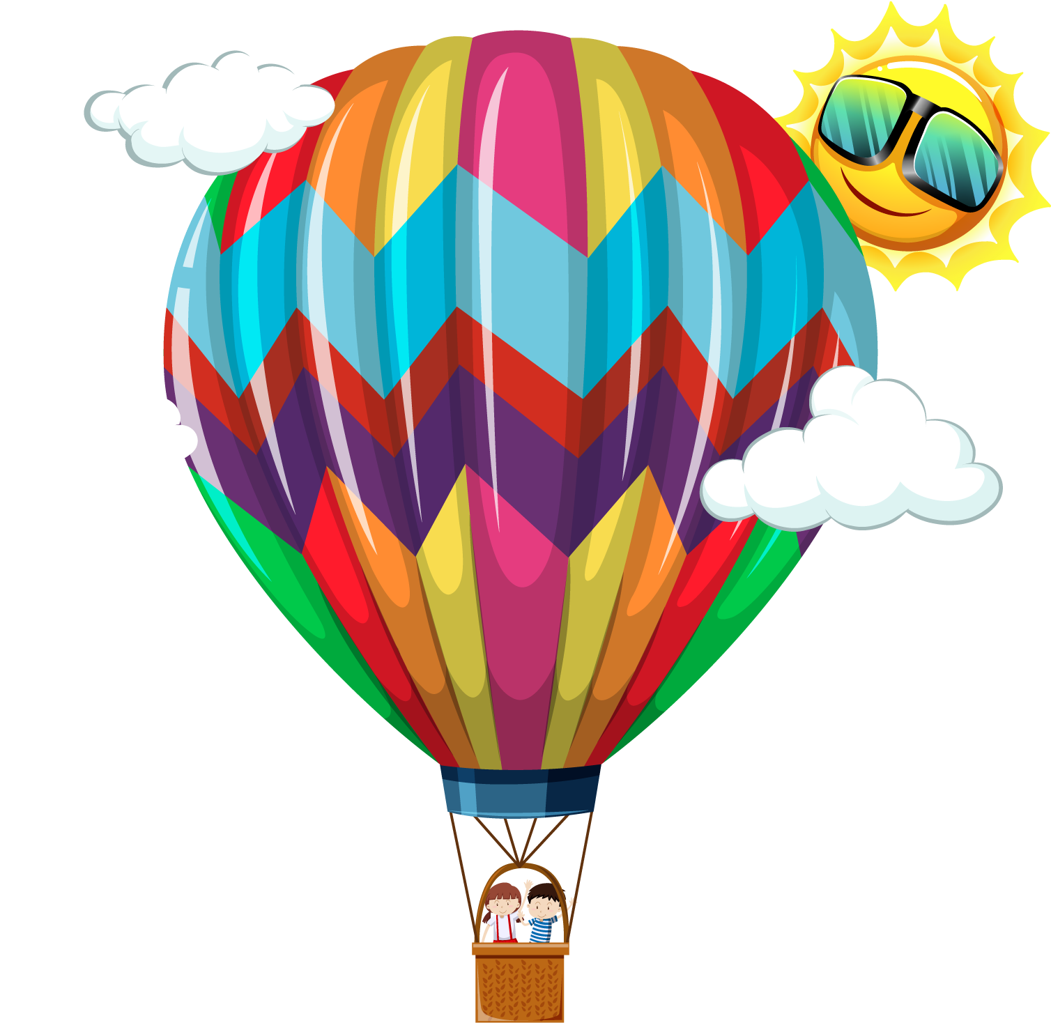 Vector Hot Air Balloon 1600*1600 Transprent Png Free - Border Airplane (1600x1600), Png Download