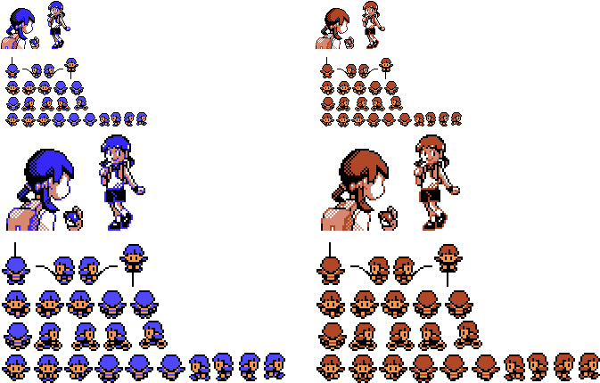 Copy - Pokemon Crystal Character Sprites (681x432), Png Download