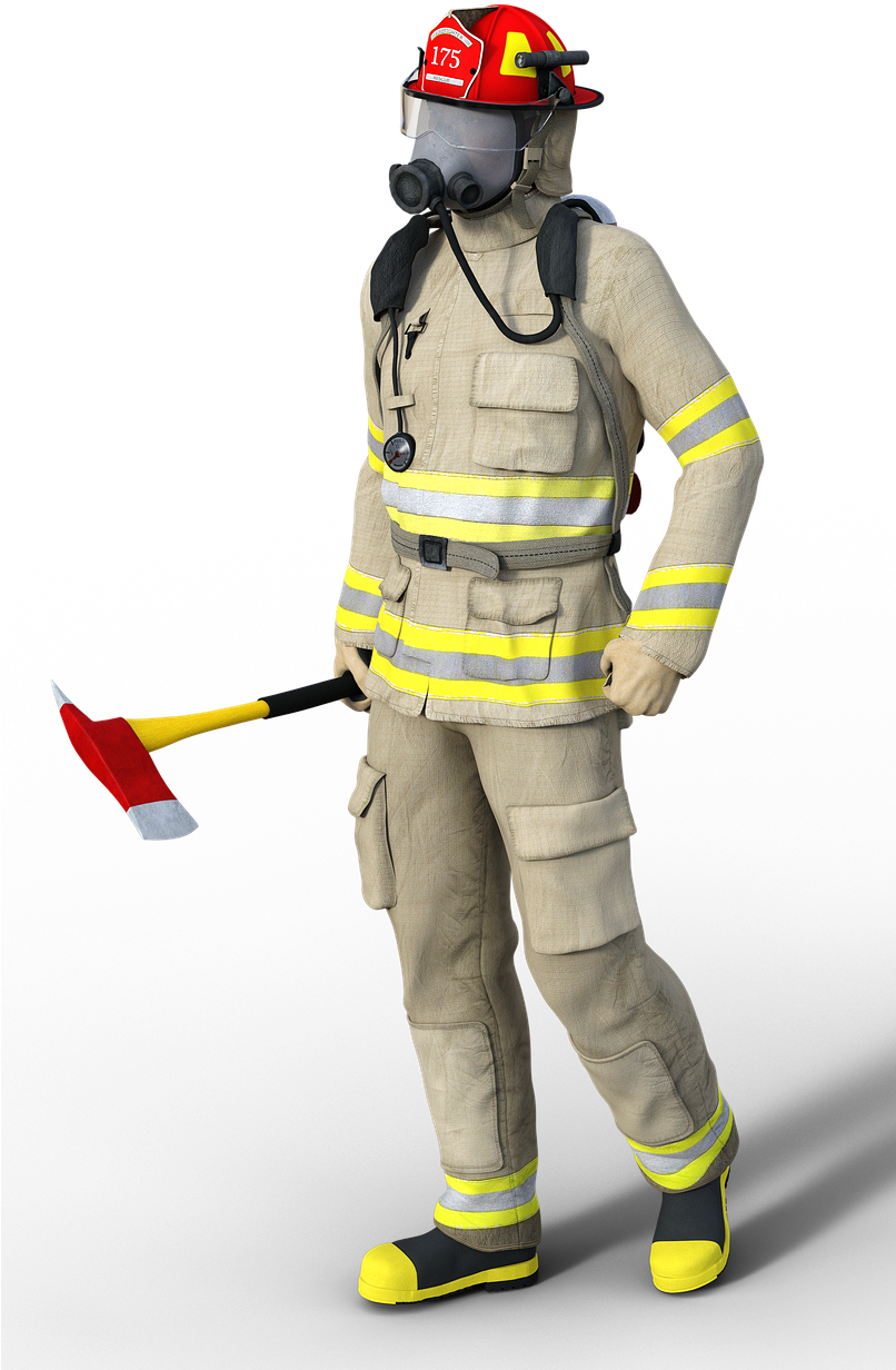 Fire Man Respiratory Protection - Stock.xchng (805x1280), Png Download