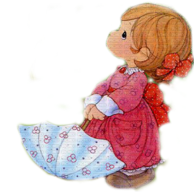 Precious Moments Girl With Umbrella - Precious Moments Niña (400x400), Png Download