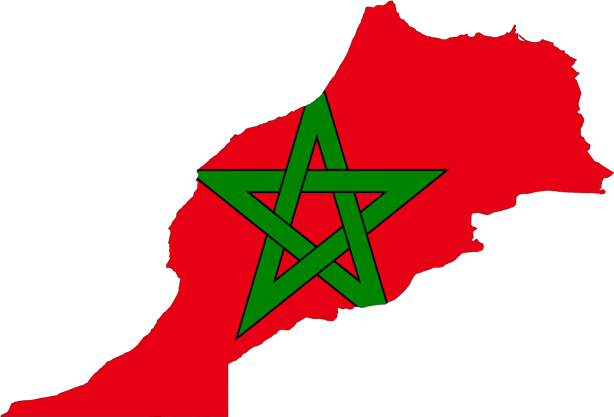 Morocco Flag High-quality Png - Morocco Map And Flag (2048x1384), Png Download
