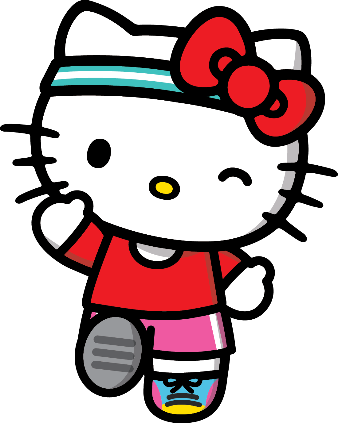 Image Result For Hello Kitty Running - Hello Kitty Racing Png (1100x1379), Png Download