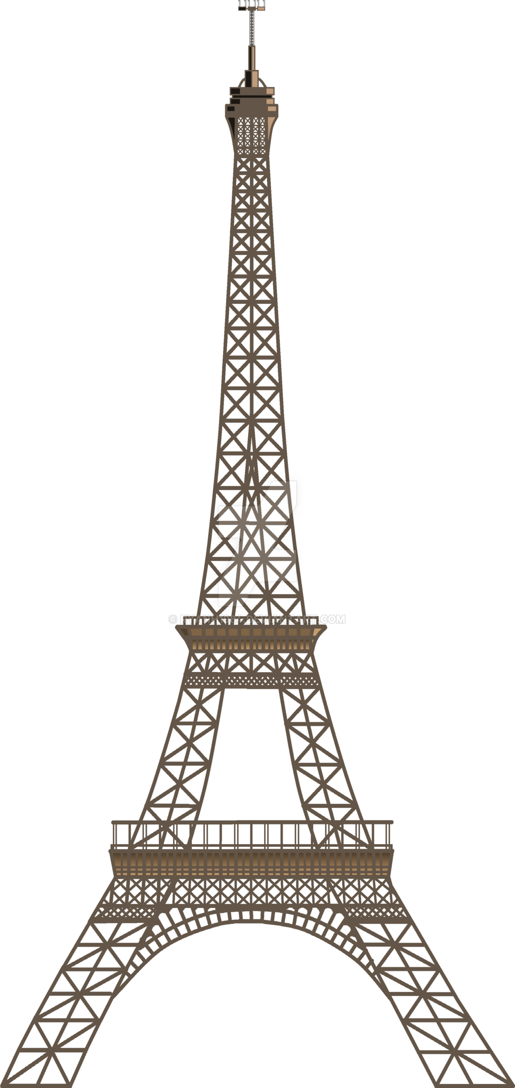 Eiffel Tower Png - Black And White Eiffel Tower Sticker (1024x2163), Png Download