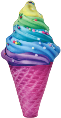 Picture Of Whimsical Ice Cream Cone Pillow - Bubble Gum Ice Cream In A Cone (415x415), Png Download
