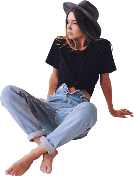 Share This Image - Outfits Con Mom Jeans (444x582), Png Download