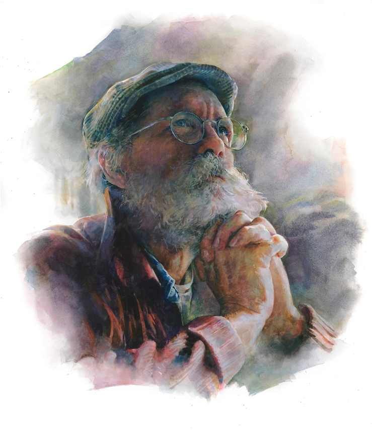 Watercolour - Retratos Stan Miller (1000x857), Png Download
