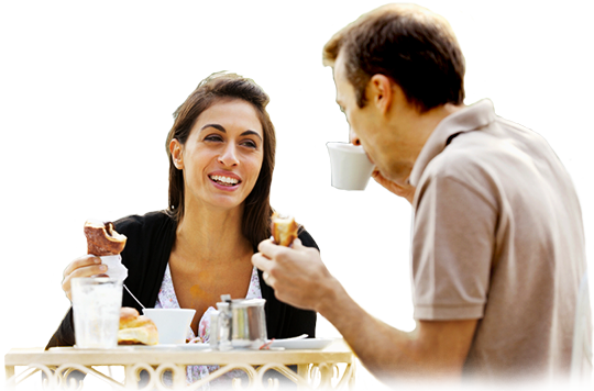 Cafe People Png Transparent Image - Png Transparent Eating Png (540x356), Png Download