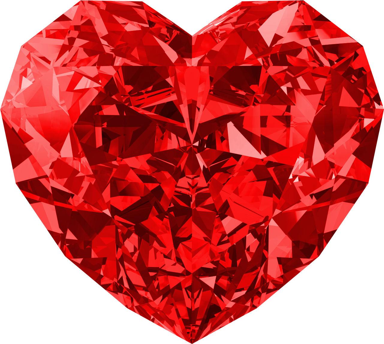 Red Heart Diamond Png Image - Red Diamond Heart (1337x1162), Png Download
