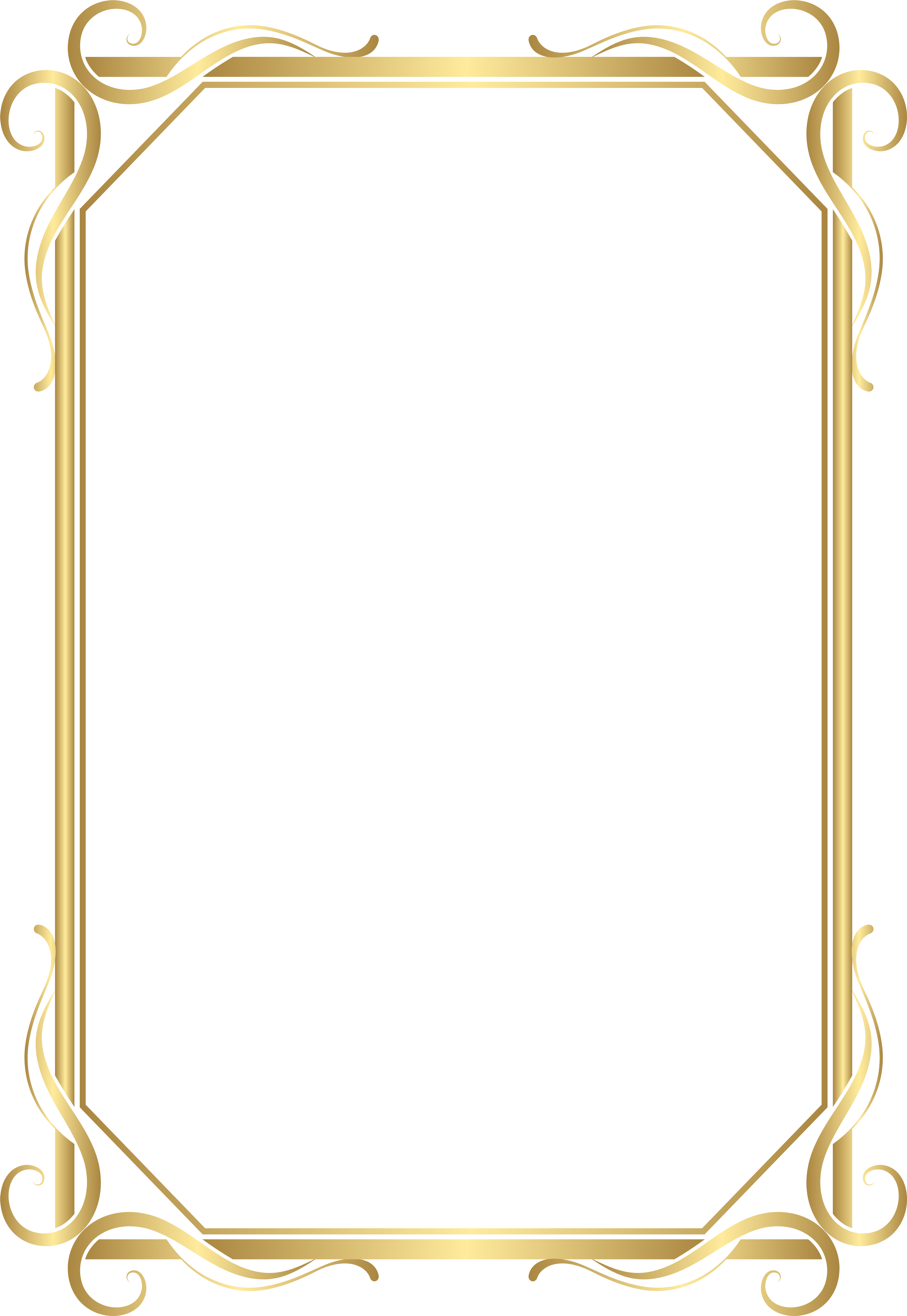 Frames And Borders Gold (5559x8000), Png Download