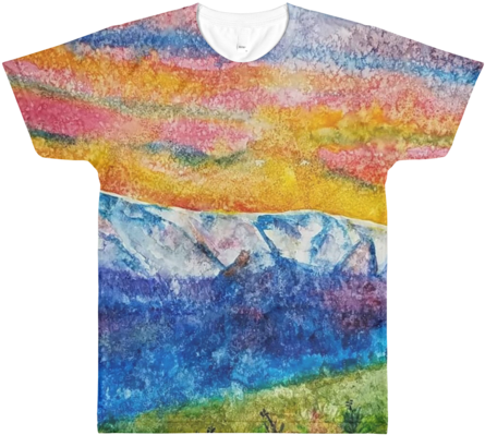Paul Gilbertson Mountains Sunset Watercolor Painting - Watercolor Painting (480x480), Png Download