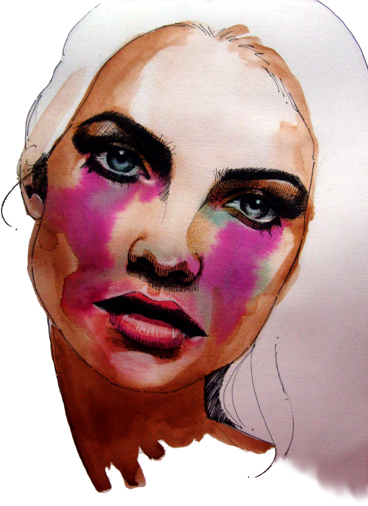 “chlorophyll” Watercolor, Ink & Charcoal On Recycled - Colored Pencil & Paint Mixed Media (1280x1707), Png Download
