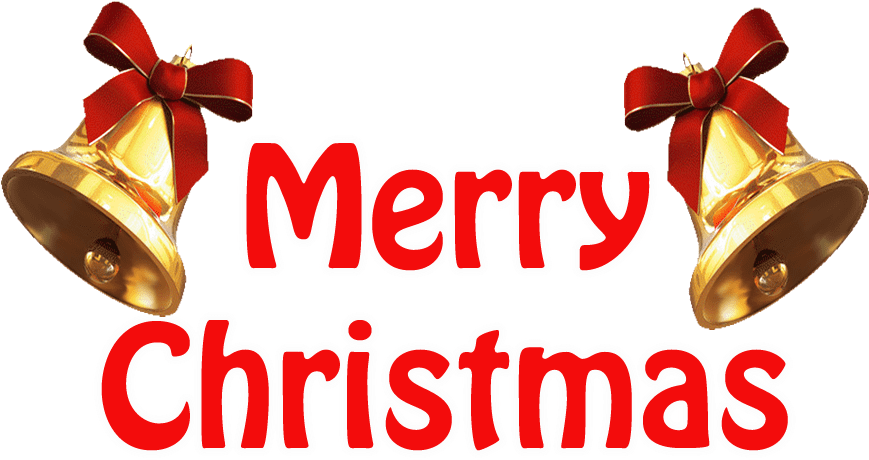 Merry Christmas Bells Transparent Background Christmas - Santa Sleigh Christmas Gift Stickers (926x522), Png Download