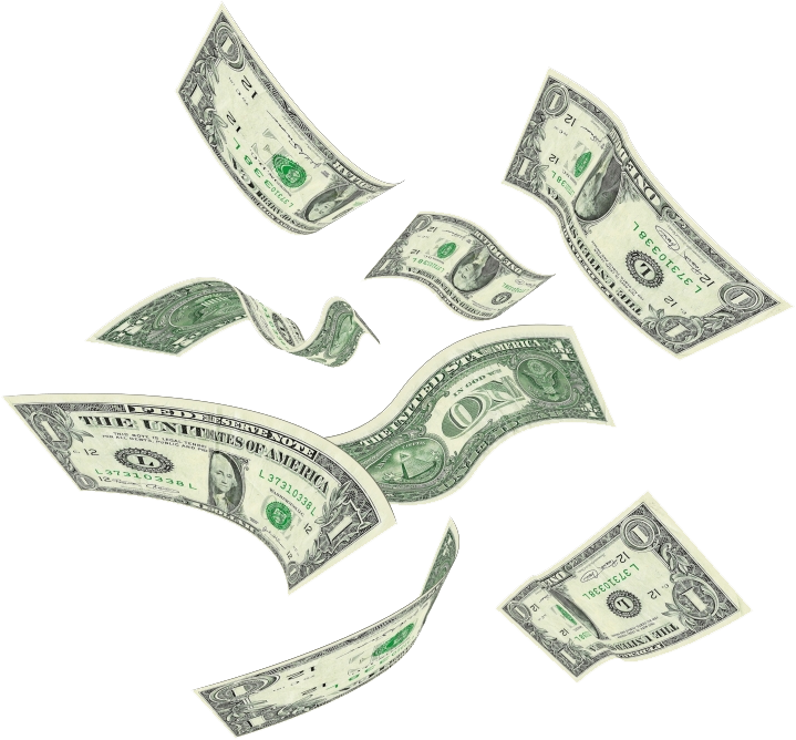 Money Flying Png - Flying Dollar Png (719x668), Png Download