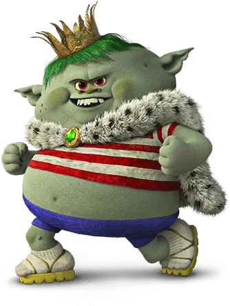 Princess Poppy Prince Gristle - Trolls King Gristle Jr (340x443), Png Download
