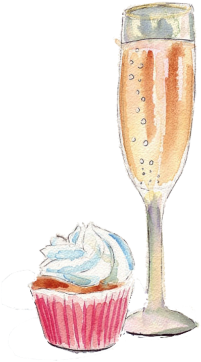 Jpg Royalty Free Download Party Snapchat Filter Grad - Prosecco Watercolor (800x800), Png Download