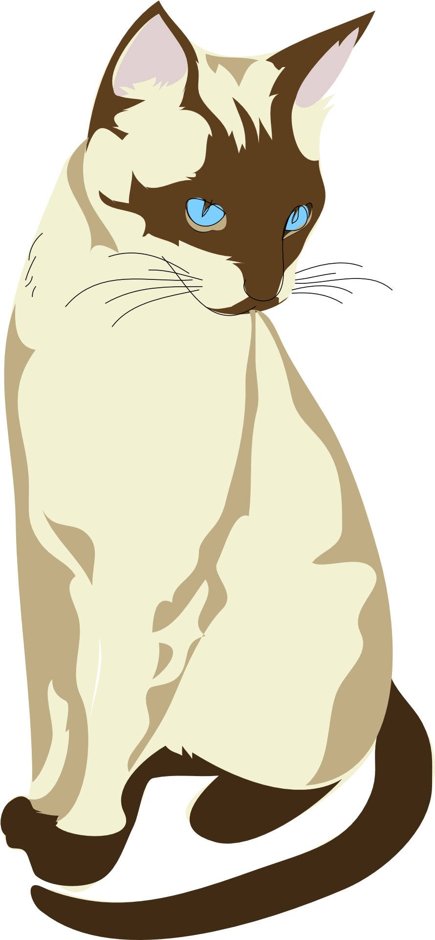 Siamese Cat Clipart Traditional - Siamese Cat Clipart (960x1920), Png Download
