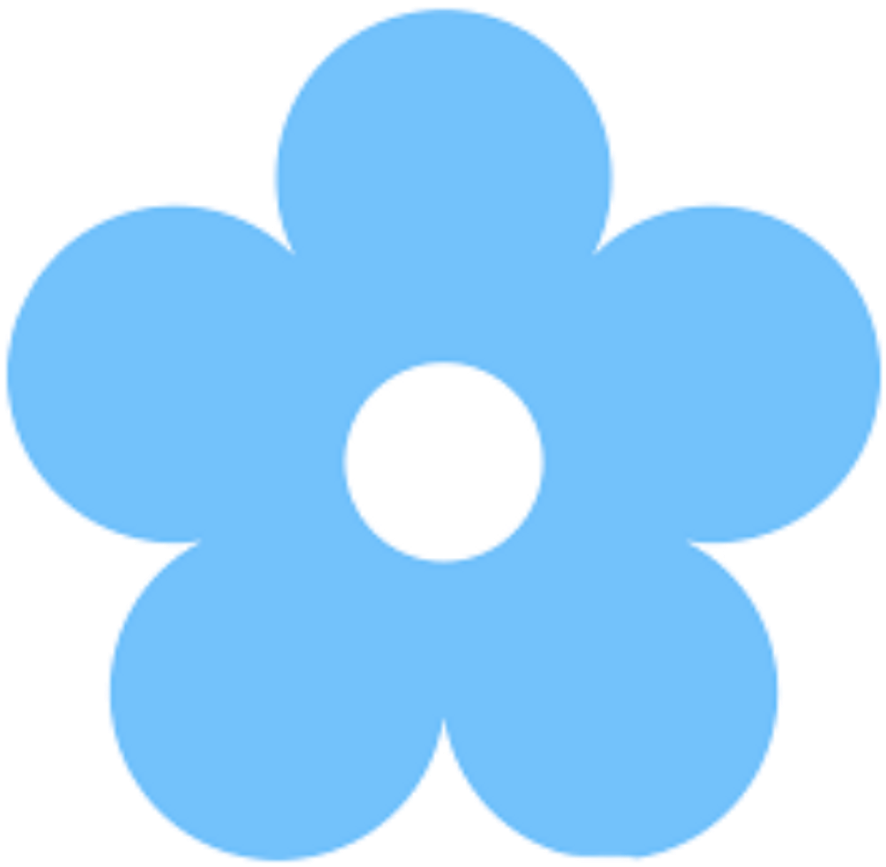 Ftestickers Watercolor Flower Blue - Clip Art Dark Blue Flower (1024x1024), Png Download