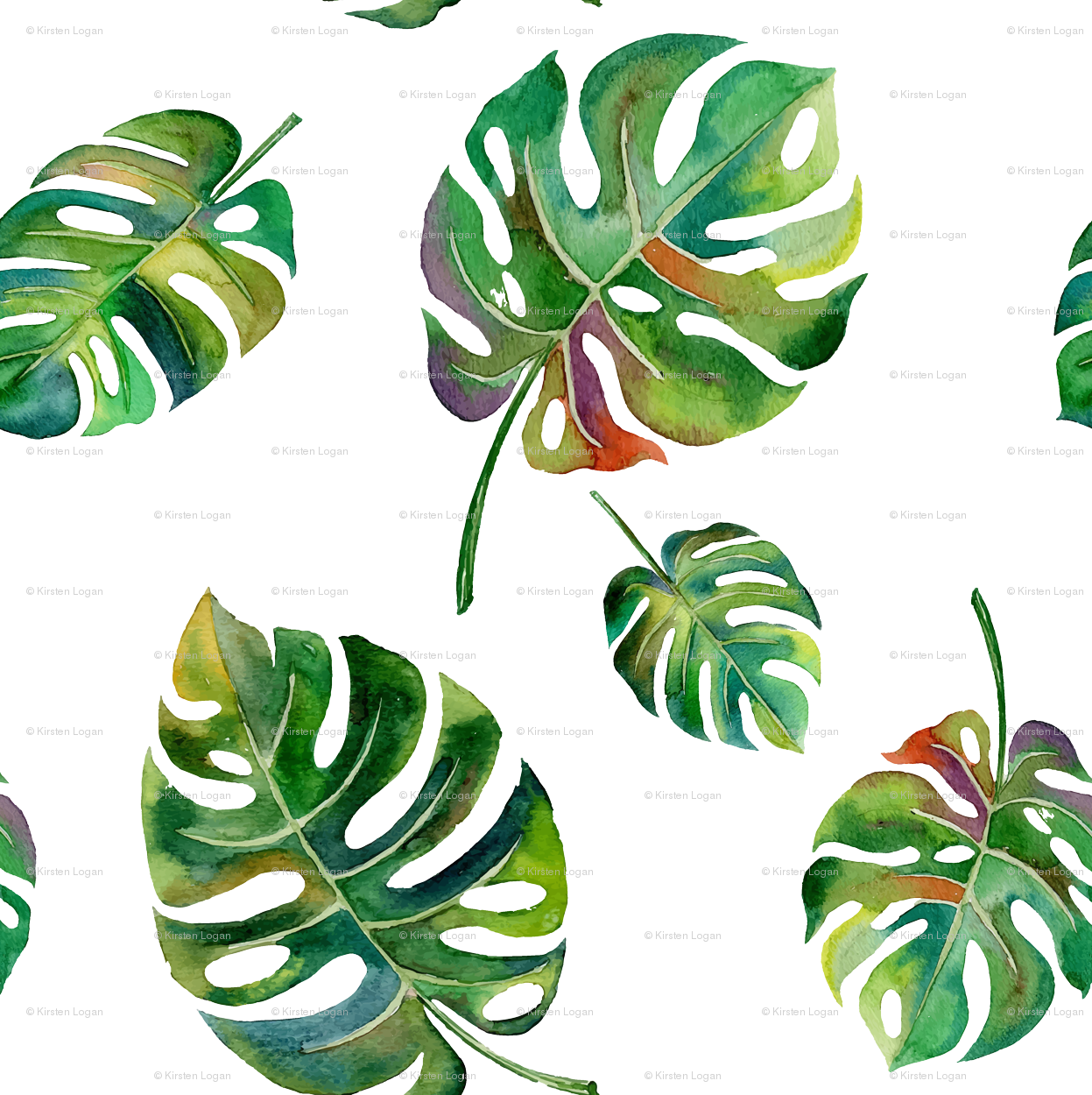 Tropical Leaf Watercolor Png Jpg - Watercolor Palm (1247x1250), Png Download