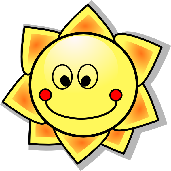 Original Png Clip Art File Smiling Cartoon Sun Svg (594x596), Png Download