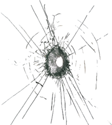 Glass Bullet Hole Png - Glass Bullet Hole Decal (420x420), Png Download